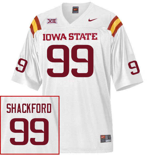 Men #99 Iowa State Cyclones College Football Jerseys Stitched Sale-White - Click Image to Close